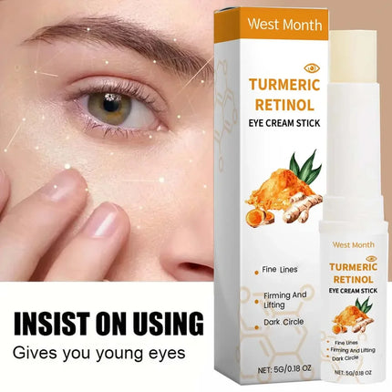 Turmeric eye cream stick nourishes the skin's eye bags and dark circles, brightens the skin around the eyes