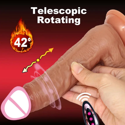 Realistic Dildo Telescopic Vibrator Rotating Penis Adult Dick Vagina Masturbation Anal Plug Heating Dildos Sex Toys For Women