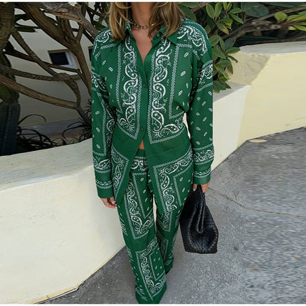 Fashion Lightweight Floral Print Oversized Coat & Square Scarf Skirt & Long Pants For Women Lady 2026 Holiday Streetwear Outfits