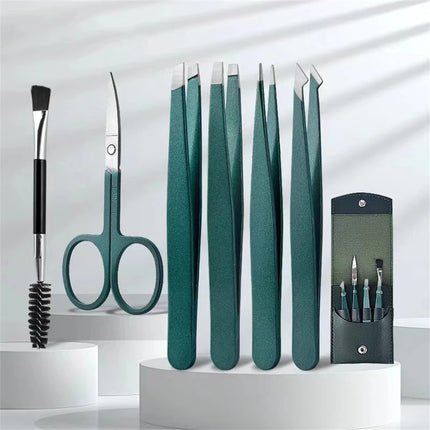 4-Piece Stainless Steel Tweezer Set Unisex Professional Precision for Facial Hair Eyebrows Ingrown Hair & Splinters Durable & Er