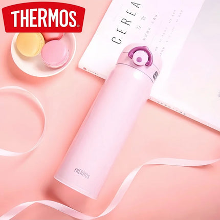 THERMOS Water Bottle 500ml Children Stainless Steel Vacuum Flask Thermal Mug, 6-12H Hot & Cold, Leakproof Coffee Mug for Hiking