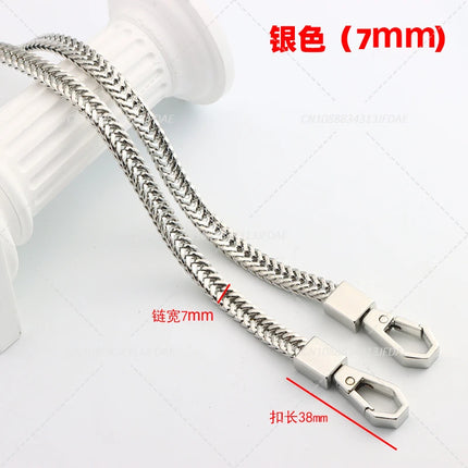 Bag Chain DIY Bag Strap 7mm Replacement Purse Chain Shoulder Bag Straps Small Handbag Purse Handle Chains Bag Parts