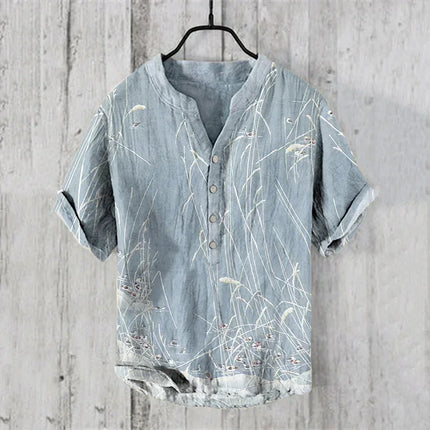 Spring and summer men's and women's shirts independent station casual Hawaiian style shirts men's tops 100% linen new hot sale