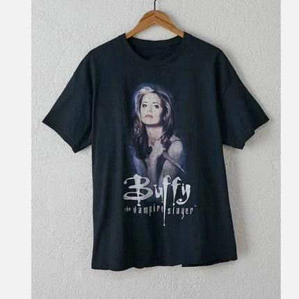 Buffy the Vampire Slayer T-shirt Women Men Oversized Y2k Clothing Streetwear Harajuku High Street Hip Hop Female Male Clothes Tee
