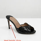 Black slippers10cm / 41