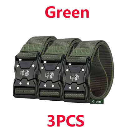 Genuine Tactical Belt Black Quick Release Outdoor Men's Belt Buckle Quick Release Elastic Belt Sport Nylon Braided Belts for Men