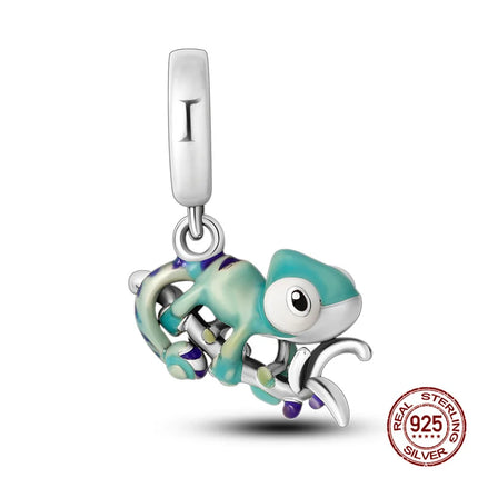 Hot Original 100% 925 Sterling Silver Chameleon Beads Firefly Charms Fit Original Bracelet DIY Jewelry Making Women's Gift