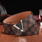 120cm / Coffee Grid Silver Buckle