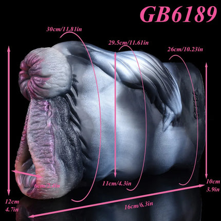 GEEBA New Dual Hole Animal Horse Masturbation Cup Soft Silicone Male Masturbator Realistic Vagina Prostate Massage Pussy Sex Toy