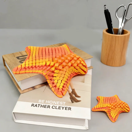 3D Printed Starfish Statue, Fidget Action Figures for Home Office Desk Decor, Action Figures, 26Cm/10.24In, 16Cm/6.3In