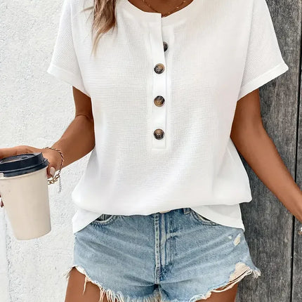 Europe and America large solid color short sleeve T-shirt women summer new loose V-neck casual all-matching three-point sleeve b