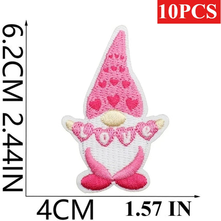 10PCS Wholesale Pink Car Shape Embroidery Pink Love Style Patches DIY Cloth for Hats/T-shirt/Jeans Girls Kids Valentine Iron on