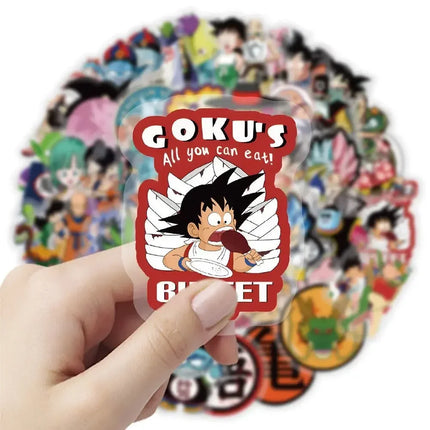 104pcs Dragon Ball transparent stickers hot blooded cartoon anime waterproof graffiti for cups suitcases decorative toy gift