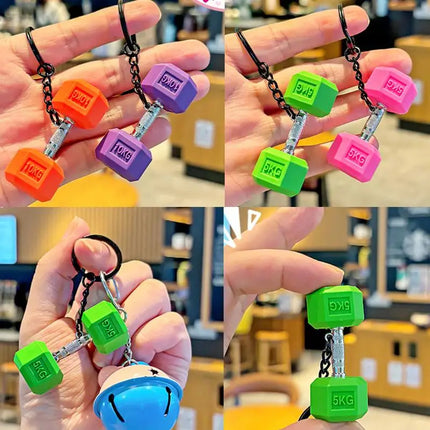 Fashion 3D PVC Dumbbell Keychain Mini Barbell Keyring Sports Gym Gift For Fitness Enthusiasts