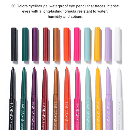 Matte Colorful Eye Liner Pen Cream 20 Colors Eyeliner Gel Pencils Option Easy To Wear Make Up Cosmetics White Yellow Blue Purple