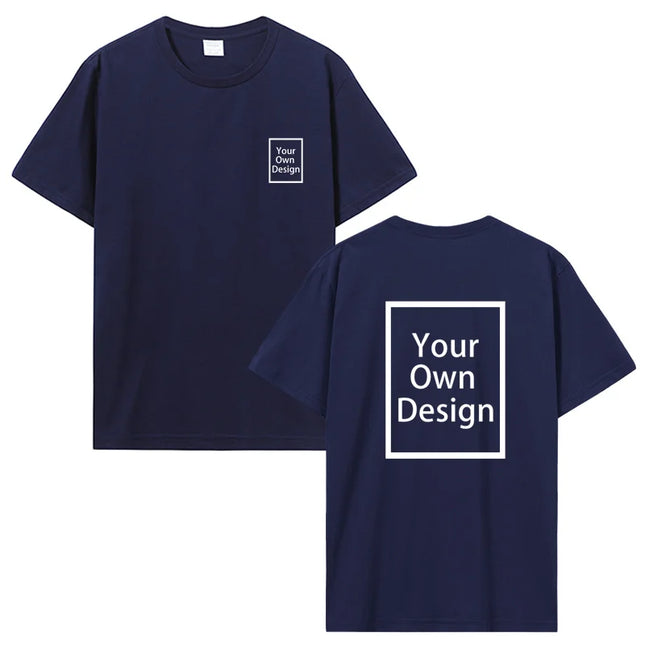 Custom Cotton Customized Print Short Sleeve T Shirt Summer Tops Tees DIY Your Like Photo Or Logo Cotton T-shirt Men Clothing