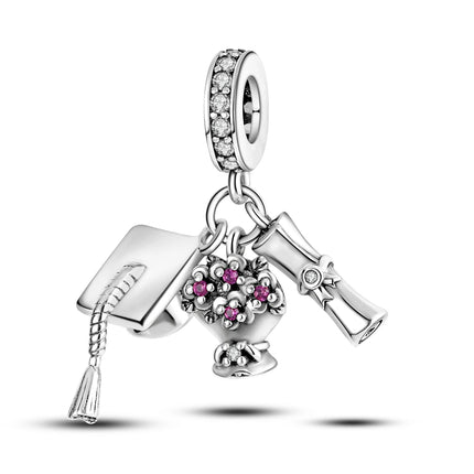 Charm Hot Sales 925 Sterling Silver Charms Beads CZ pave Round Charms Fit Original Bracelet Necklace Charms Jewelry Gift DIY