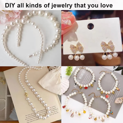 3-14mm Acrylic Imitation Pearl Beads 800pcs DIY Jewelry Making Kit for Necklace Bracelet Artware Decoration