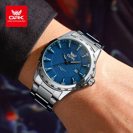 OPK Brand Men's Wristwatch Calendar Display Stainless Steel 6037