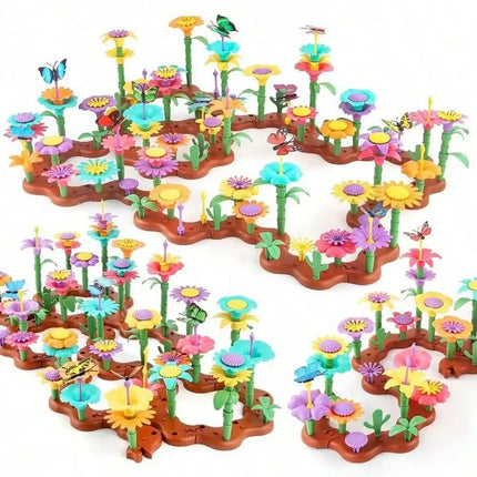 Flower Garden Building Toys, Educational STEM Toy And Garden Play Set, Flower Stacking Toys