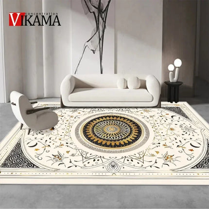 VIKAMA Persian Luxury Crystal Velvet Red Carpet Living Room Large Size Rug Non-slip Home Decoration Bedroom Lounge Rug
