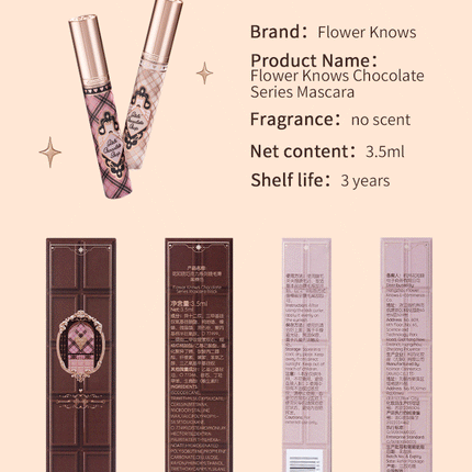 Flower Knows Lengthening Mascara Chocolate Wonder-Shop Series 3.5ml Mascara Eyelash Waterproof Makeup Women Beauty