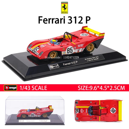 Bburago 1:43 Le Mans Ferrari 499P 2024 488 250 512 Alloy Luxury Vehicle Diecast Pull Back Cars Model Toy Collection Gift