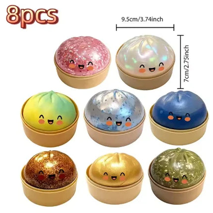 Glitter Dumpling Squishy Pinch Slow Rebound Soft Decompress Mystery Pressure Ball Things For Room Home Decor Children Adult Gift