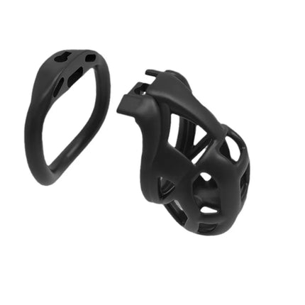 Chastity Lock Cock Cage 3D Invisible Lock with 4 Arc Ring Testicle Chastity Belt BDSM Toy Hentai Bondage SexToy