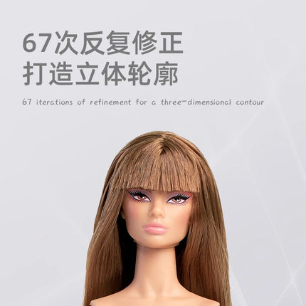 32cm European Supermodel Doll Toy Fashion Flat Bangs Japanese Clear Nude Makeup 1/6 Doll Joints Movable Babi Collection Gifts