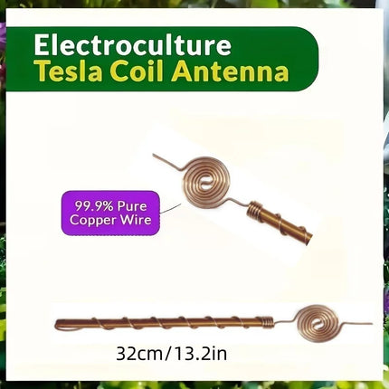 Premium Electroculture Antenna Garden Stakes (4-Pack) - 99.9% Pure Copper  - Handmade CopperCore - Boost Plant Health and Yield