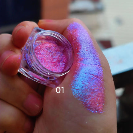 Colorful Chameleon Eyeshadow High Pigmented Multi Chrome Pigments Metallic Eye Shadow Pallete Eye Glitter Shiny Makeup Cosmetic