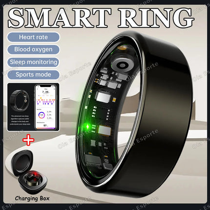 2026 Smart Ring Blood Pressure Heart Rate Sleep Monitoring Smartring IP68 & 5ATM Waterproof Multi-sport Mode Smartring Man Women