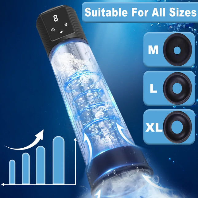 Electric Penis Enlargement Vacuum Pump Adult Sex Toys for Men Dick Erection 9 Pressure Pocket Pussy Rechargeable Male Masturbator