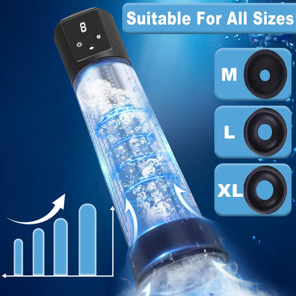 Automatic Male Masturbator , Air Water Extender with 9 Training Pressure and 4 Suction Modes, Adult Sex Toys for Men Erection