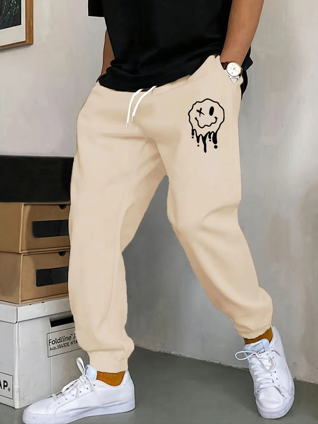 Men'S Geometric Pattern Casual Jogging Pants -  Spring And Autumn Fitness/Running/Daily Wear Sports Style
