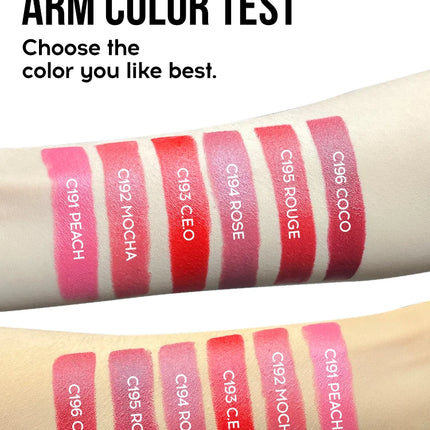 6-Color Embossed Matte Lipstick, Easy to Apply, Moisturizing and Natural Finish Long-Lasting Smooth Texture for Soft and Elegant