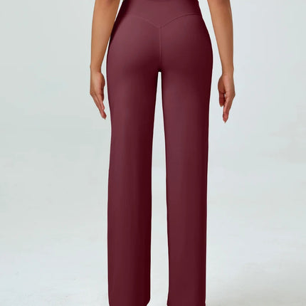High Waisted Straight Leg Yoga Pants for Women, Naked Feeling Butt Lifting Loose Fit Workout Trousers, Slimming Gym Pants