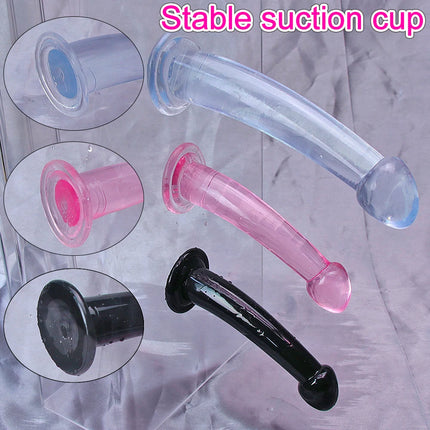 Cheap TPE Transparent Anal Plug Jelly Dildo 4Sizes Suction Cup Cock Vaginal Masturbation Soft Small Penis Women Man Sex Toys