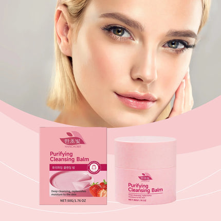 Hanchobit Strawberry Makeup Remover Balm Sunscreen Removal Moisturizing Skin Cleansing Oil Control Smooth Korean Cleansing Balm