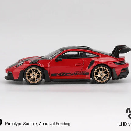 MINIGT 1/64 Porsche 911 (992) GT3 RS Weissach Package Guards Red MGT01060-CH Car Alloy Diecast Metal Model Kids Toys Boys