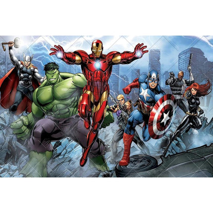 Avengers Backdrops Children Birthday Decoration Custom Text Superhero Photography Background Spider-Man Captain America Iron Man