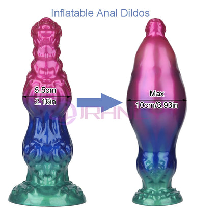 Max 11cm Inflatable Butt Plug Huge Anal Dildo Silicone Sex Toy Women Men Anal Extender 18+ Prostate Massage G-spot Stimulation