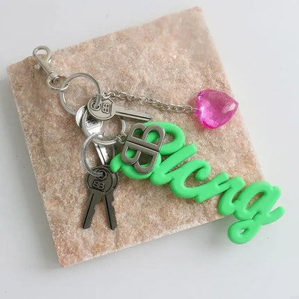 Portable Silicone Letter Bag Charm Keychain Pendant Portable Charm Adds a Touch of Romance Suitable for Any Occasion