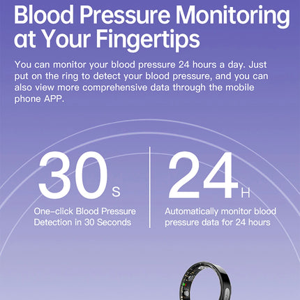 AI ECG Detection Smart Ring Blood Pressure,Heart Rate,Body Temperature Monitor,Waterproof Multiple Sport Track Men Women Rings