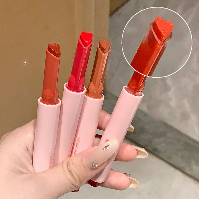 Shimmer Heart Jelly Lipstick Pen Hydrating Ice Rose Solid Lip Gloss Tinted Mirror Finish Water Gloss Pomelo Lip Balm Cosmetics