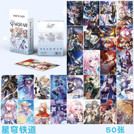 Honkai:Star Rail 50PCS/Set Decor Laser Lomo Card Photocard HD Double-sided Small Album Photo Card For Fans Collection Postcard
