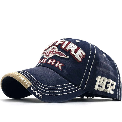Embroidered Letter 1932 Washed Cloth Retro Style Baseball Cap Men's and Women's Casual Street Retro Motorcycle Do Old Visor Hat