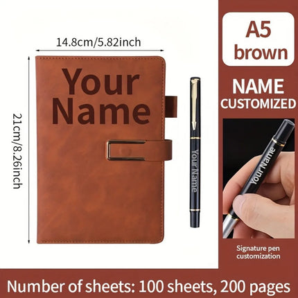 Personalized Notebook with Ballpoint Pen Customization Notebook Name, Name, Graduation Gifts and Back-to-School Gifts