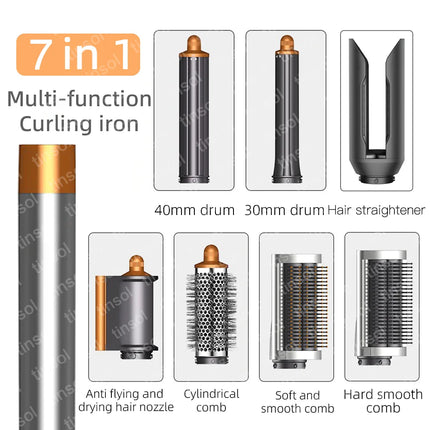 7-in-1 Multi-Function Hair Dryer & Styling Tool Curling Iron Hot Air Curling Brush Curling Barrel Professional Straightener